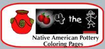 Fun interactive printable Native American Indian coloring pages for kids to color online. Indian Pottery coloring page reader. Great mouse practice for toddlers, preschool kids, and elementary students. Indian Pottery - part of the learn-to-read, read-to-me series of reading games.